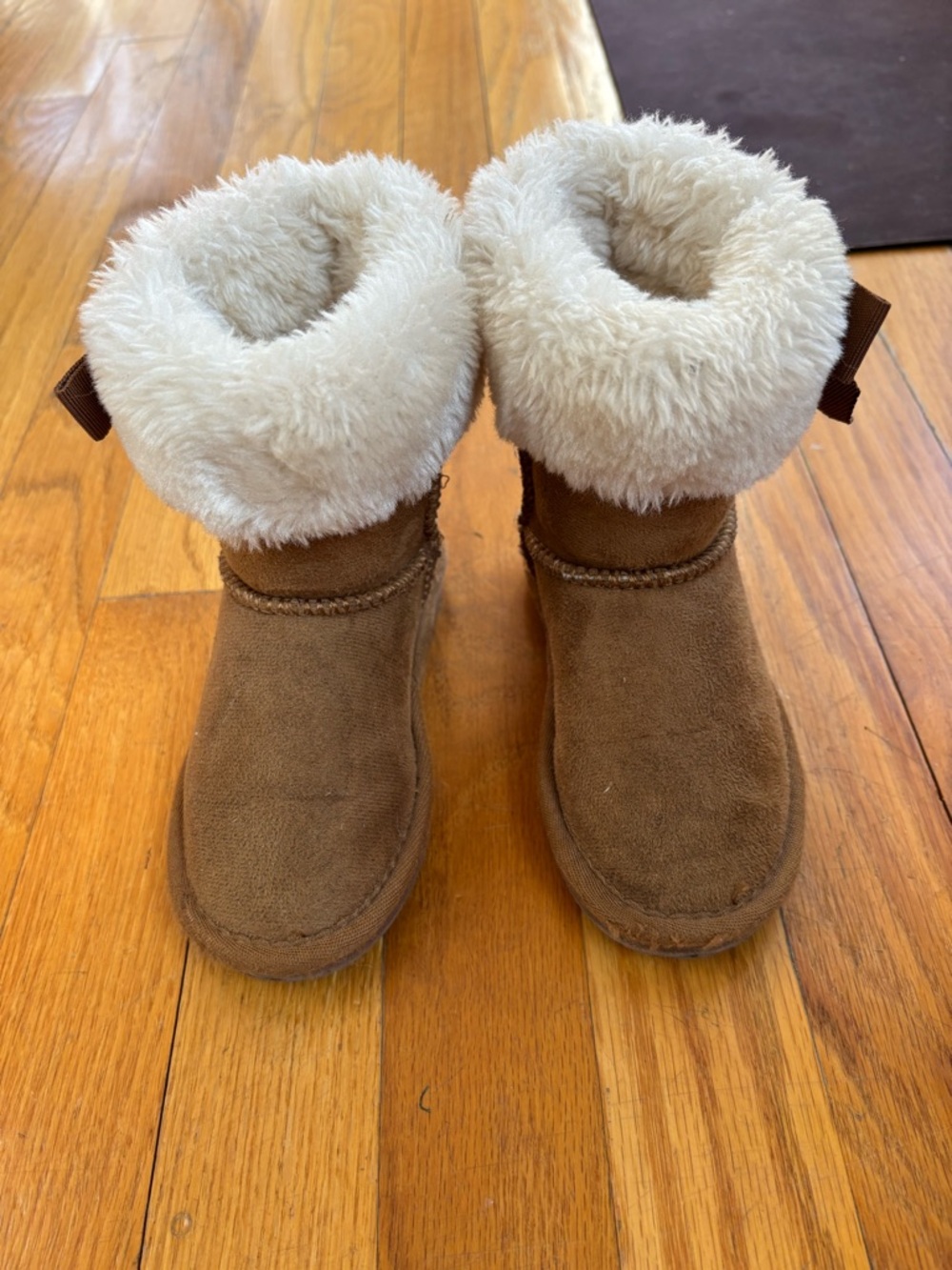 Kids Cozy Faux-Shearling Winter Boots - Brown